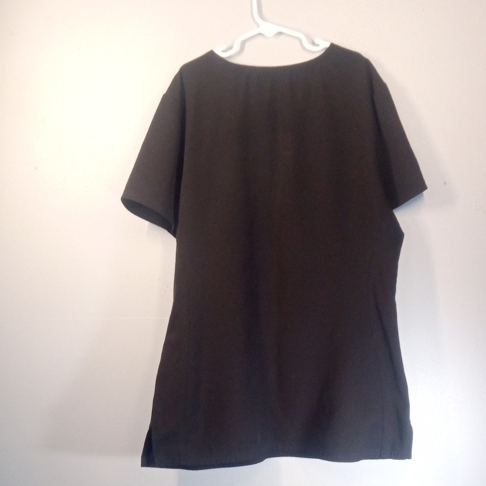 Heart Soul Black Women's Short Sleeve V-neck Scrub Top Size SP - Picture 5 of 6